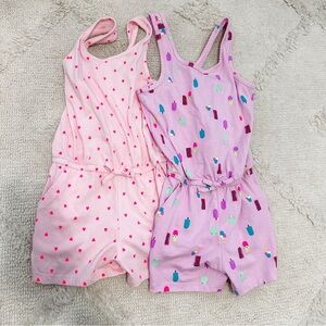 Cat & Jack Pink Dot and Purple Popsicles Kids' Rompers